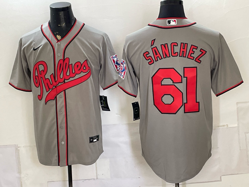 Men 2026 Philadelphia Phillies #61 Sanchez grey Game Nike MLB Jersey 0805001->philadelphia phillies->MLB Jersey